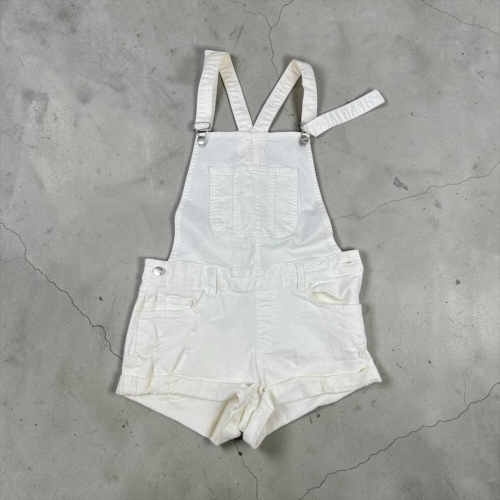 Anine Bing White Shortalls Womens XS Denim Overalls Romper Minimalist Y2K